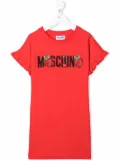 Moschino Kids strawberry-logo T-shirt dress - Red