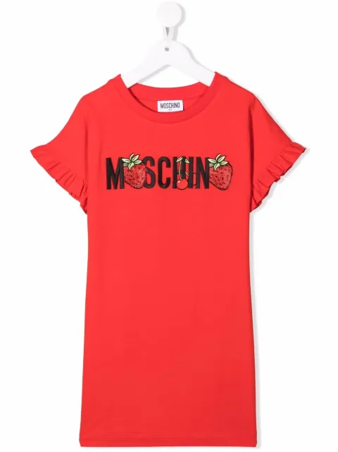 Moschino Kids strawberry-logo T-shirt dress