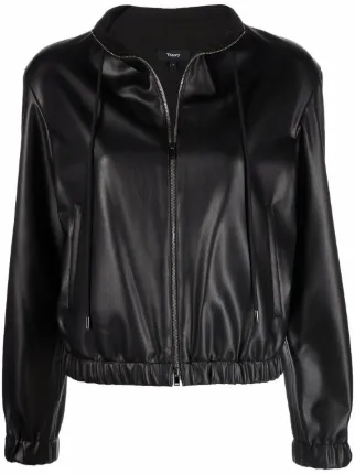 Theory leather bomber hotsell