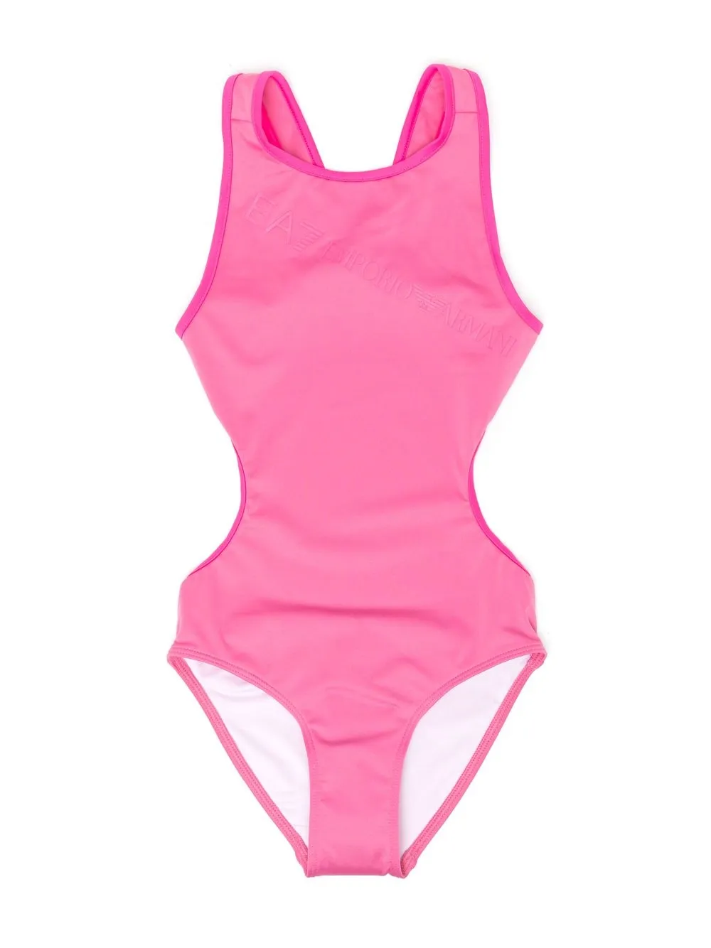 

Ea7 Emporio Armani log-print cut-out swimsuit - Pink