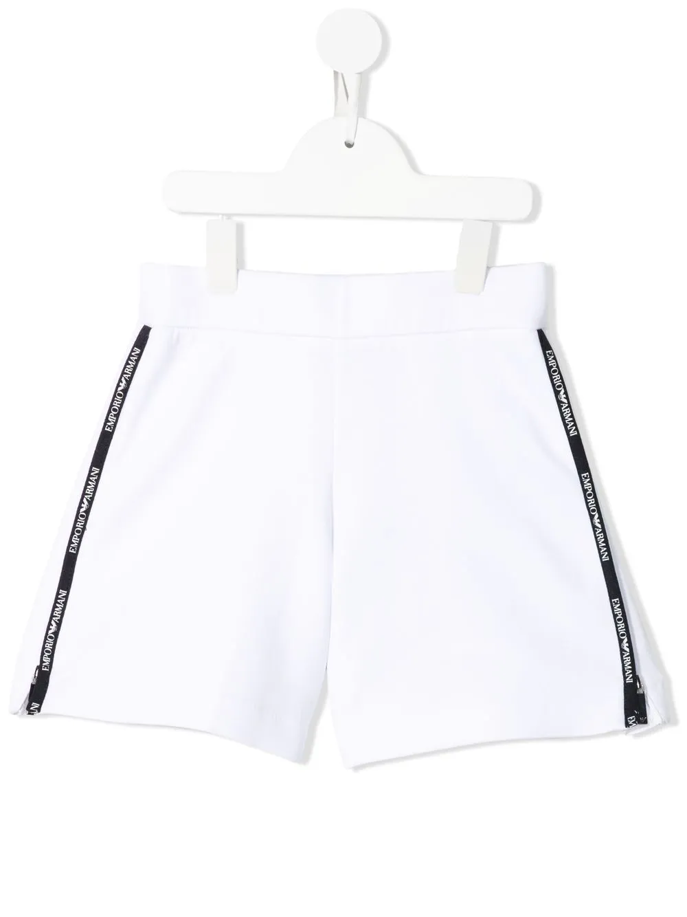 

Emporio Armani Kids logo tape track shorts - White