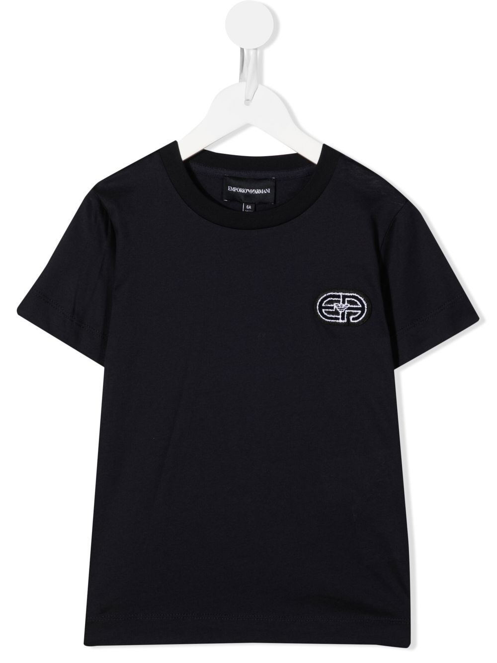 Emporio Armani Kids logo-patch short-sleeved T-shirt - Blue