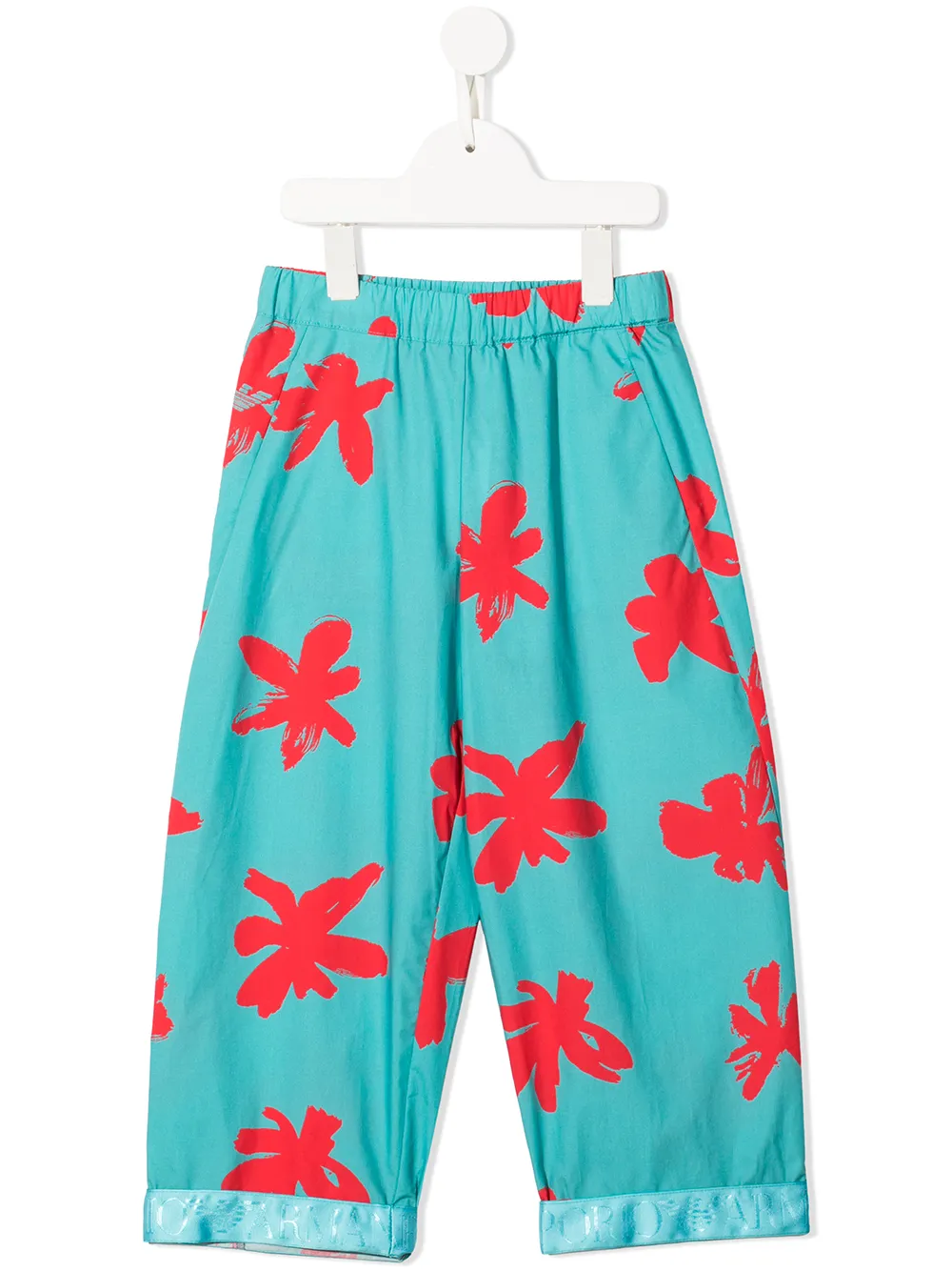 

Emporio Armani Kids pantalones rectos con estampado floral - Azul