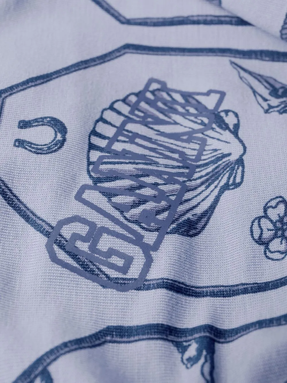 GANNI Jurk met logoprint Blauw
