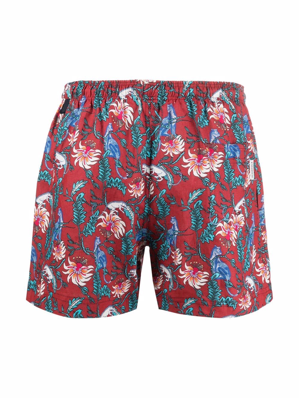 Shop Peninsula Swimwear Malindi Floral-print Swimming Shorts In Red