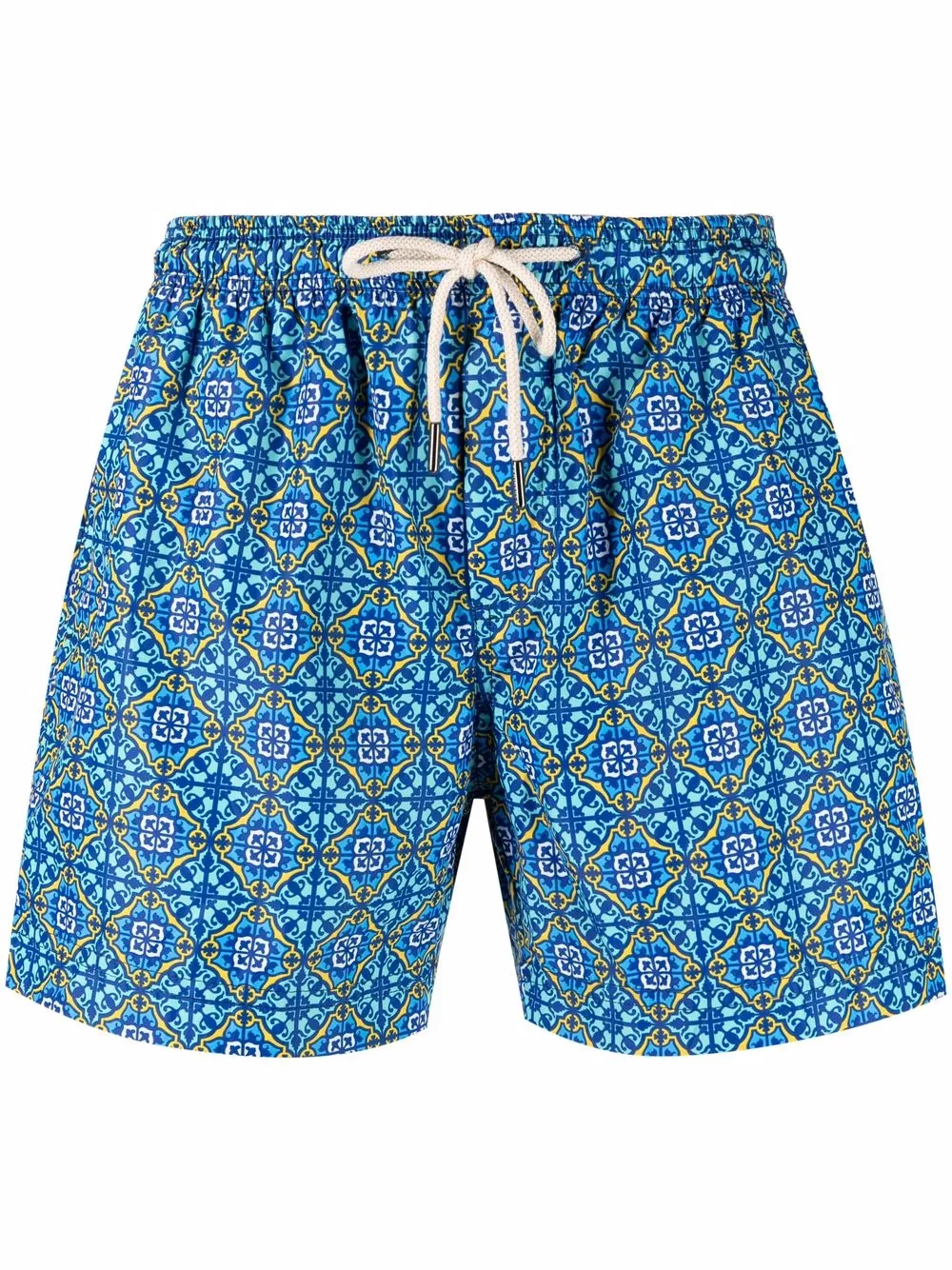 

PENINSULA SWIMWEAR tile-print drawstring-waist swim shorts - Blue