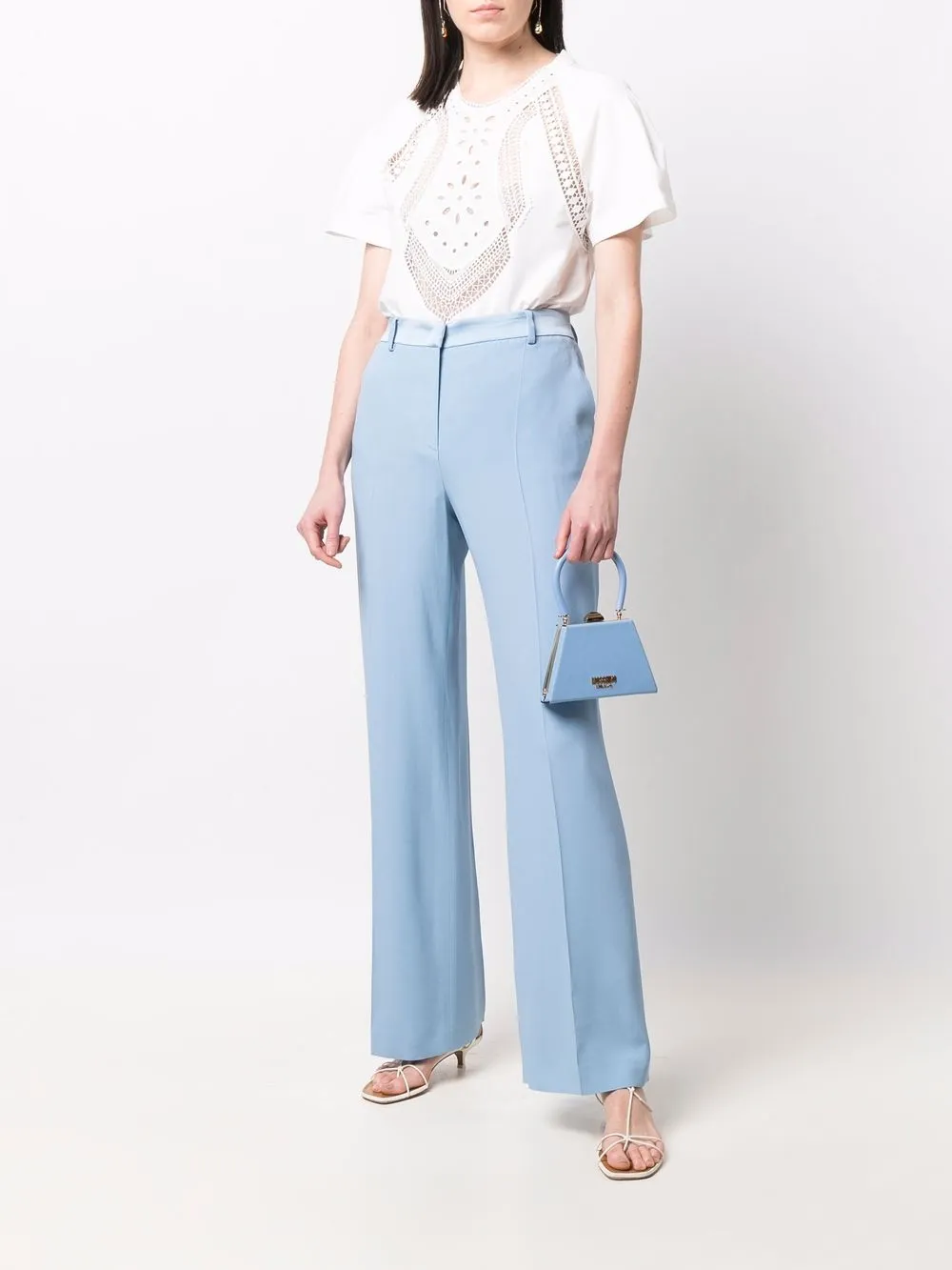 Alberta Ferretti Broderie anglaise top - Wit