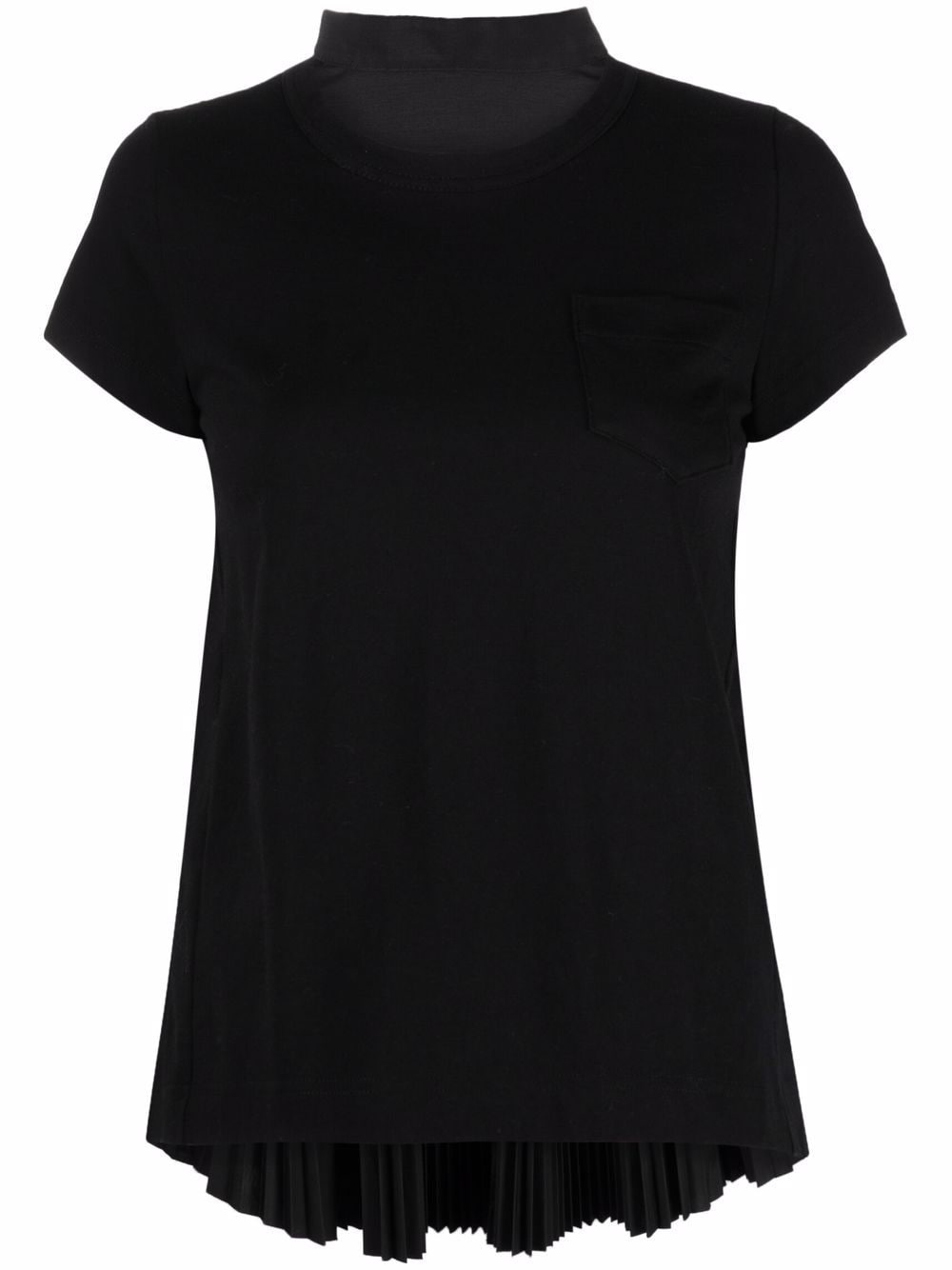 

sacai contrast pleated back T-shirt - Black