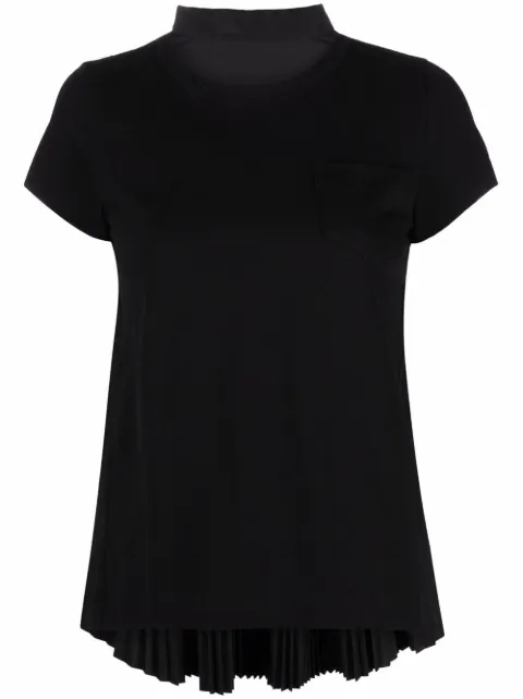 sacai playera con espalda plisada