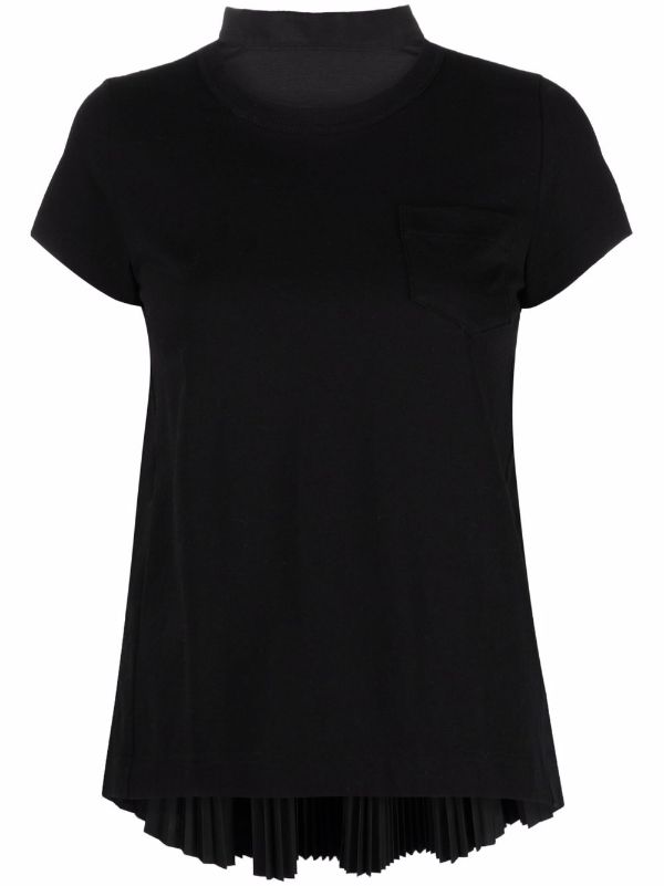 Sacai Contrast Pleated Back T-shirt - Farfetch