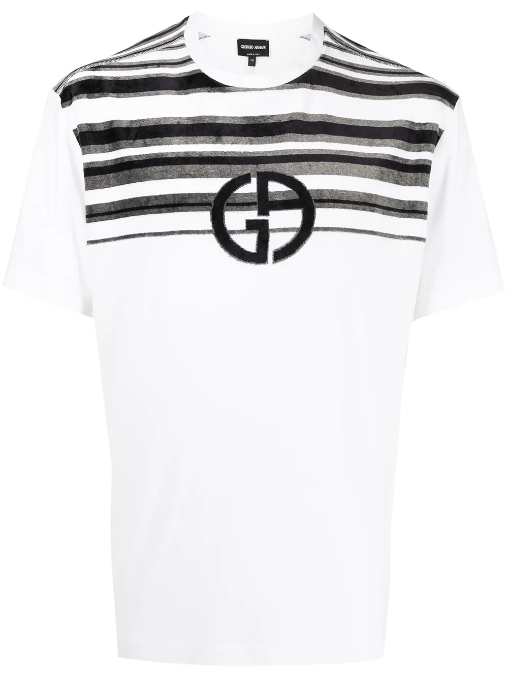 

Giorgio Armani playera con franja del logo - Blanco