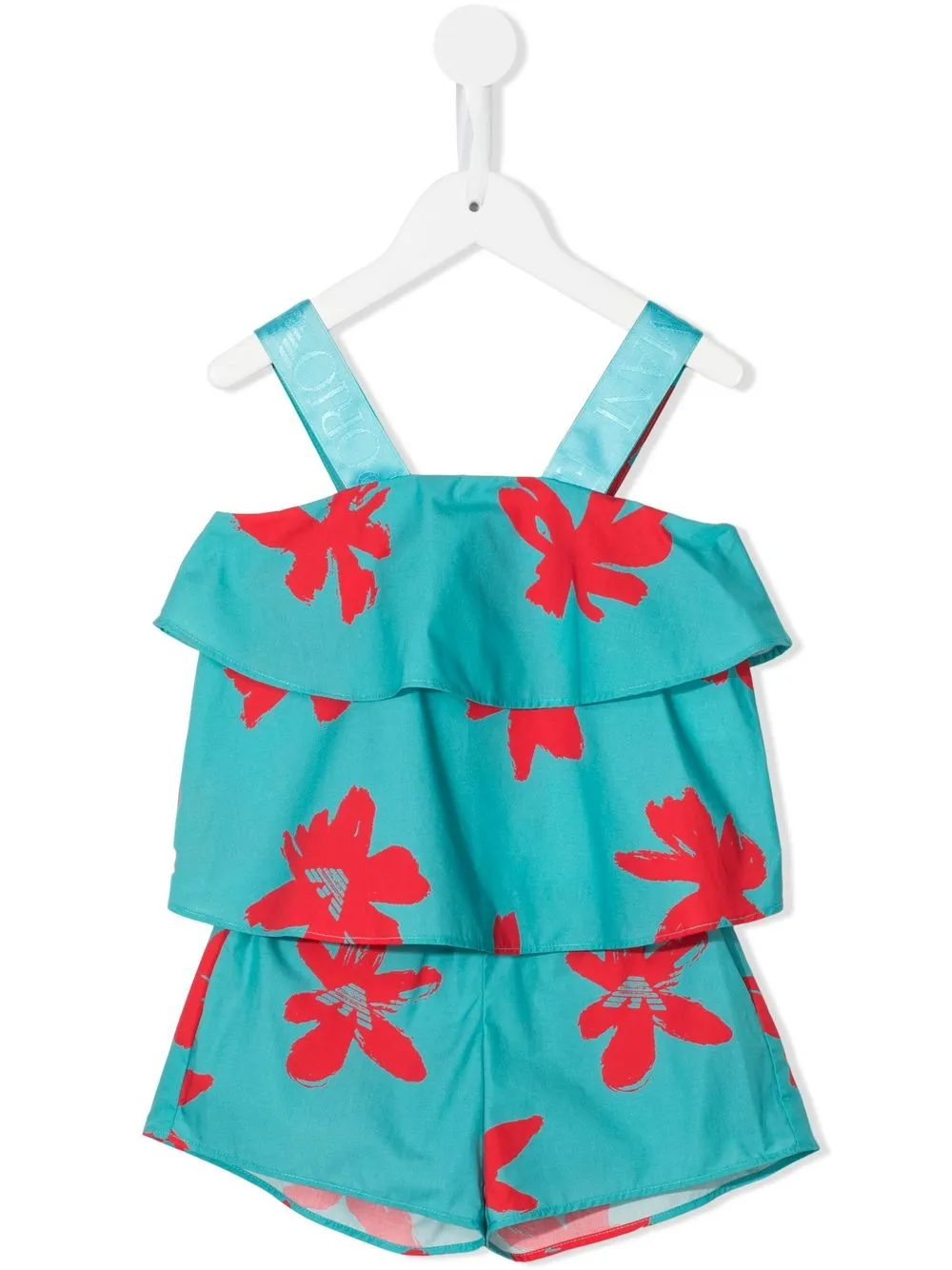 

Emporio Armani Kids set de romper con estampado floral - Azul