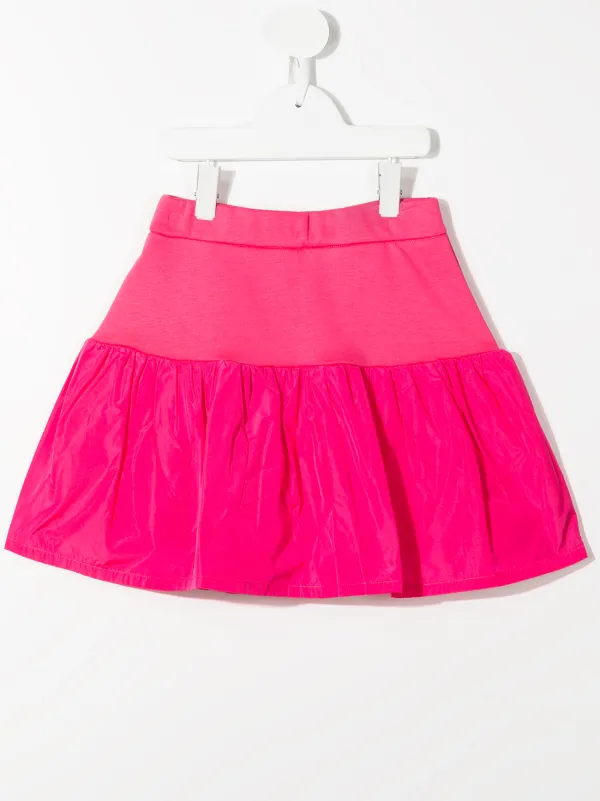 Emporio Armani Kids logo embroidered Flared Mini Skirt Farfetch