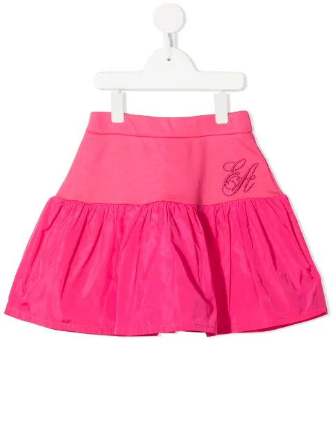 Emporio Armani Kids logo-embroidered flared mini skirt 