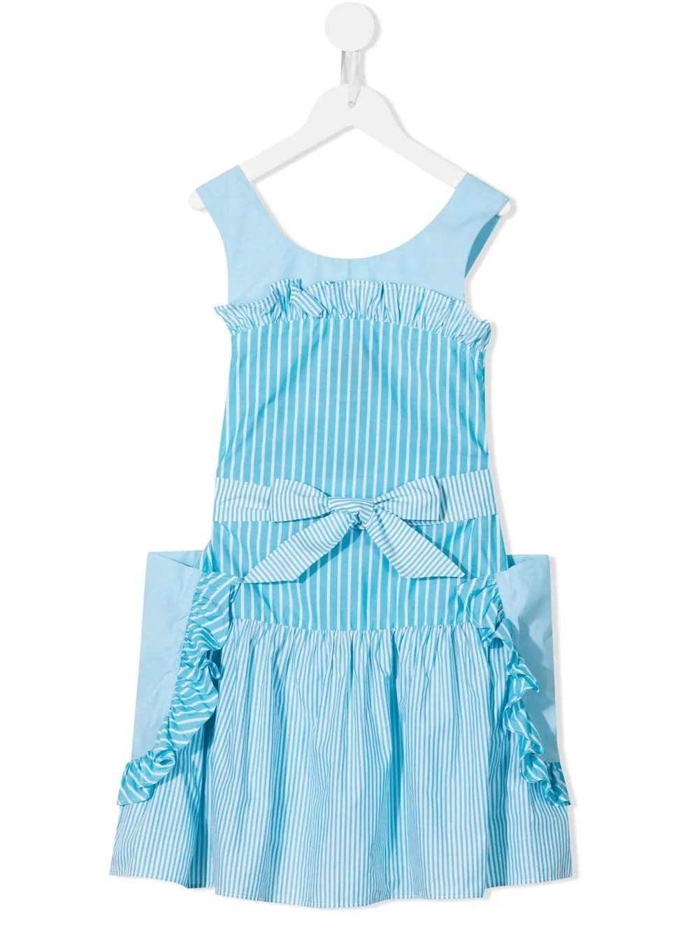 

Emporio Armani Kids vestido sin mangas con detalle de rayas - Azul