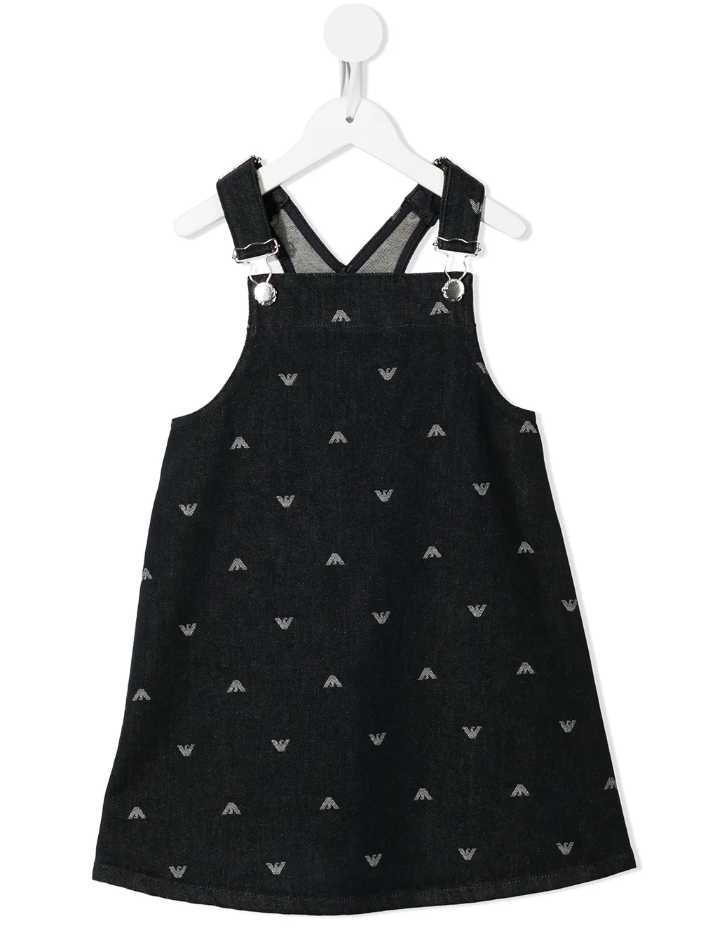 

Emporio Armani Kids vestido estilo pichi con monograma - Azul