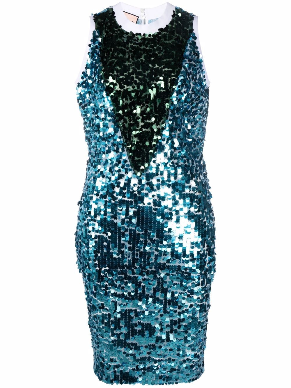 Image 1 of Plan C colour-blocked sequin sleeveless dress