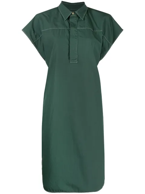 cap-sleeve shirt dress