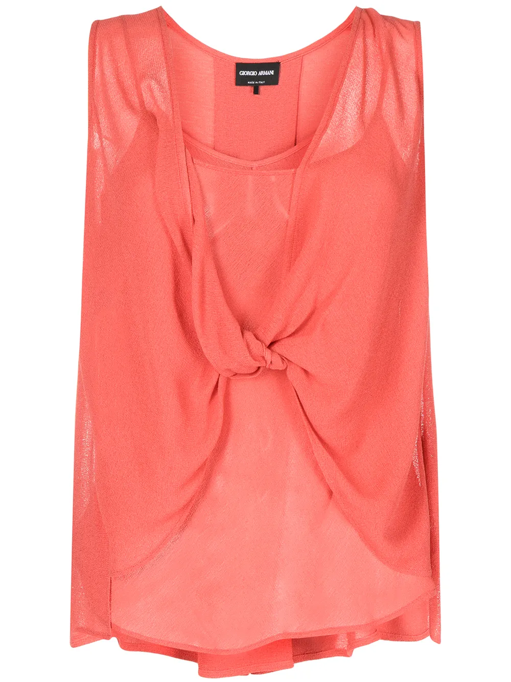 draped-detail sleeveless blouse