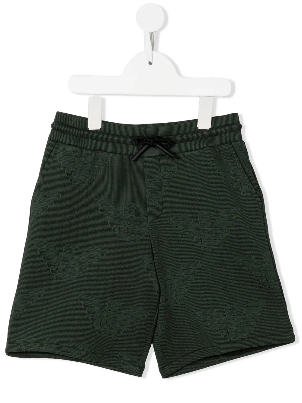 

Emporio Armani Kids shorts deportivos con monograma estampado - Verde