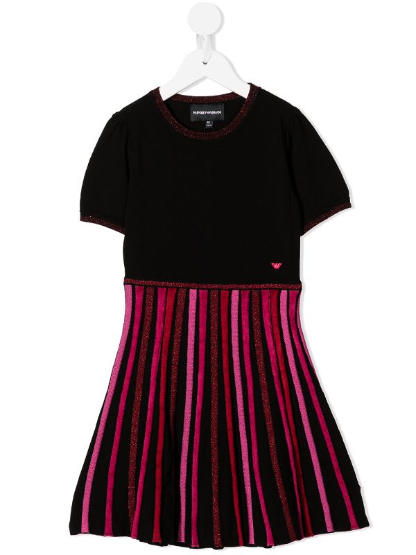 Shop Emporio Armani Kids striped midi T-shirt dress with Express Delivery -  FARFETCH