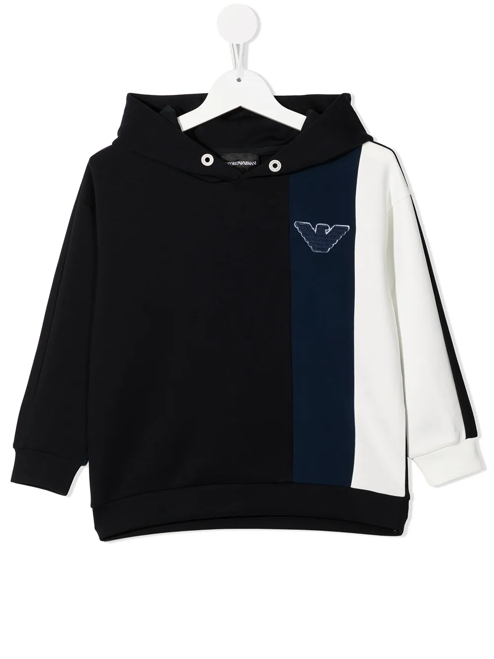 

Emporio Armani Kids logo-patch panelled hoodie - Blue