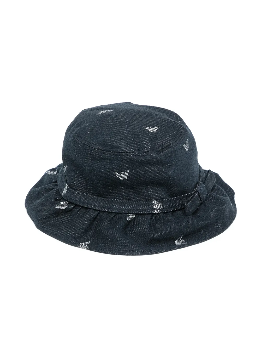 

Emporio Armani Kids gorro de pescador de mezclilla con logo estampado - Azul