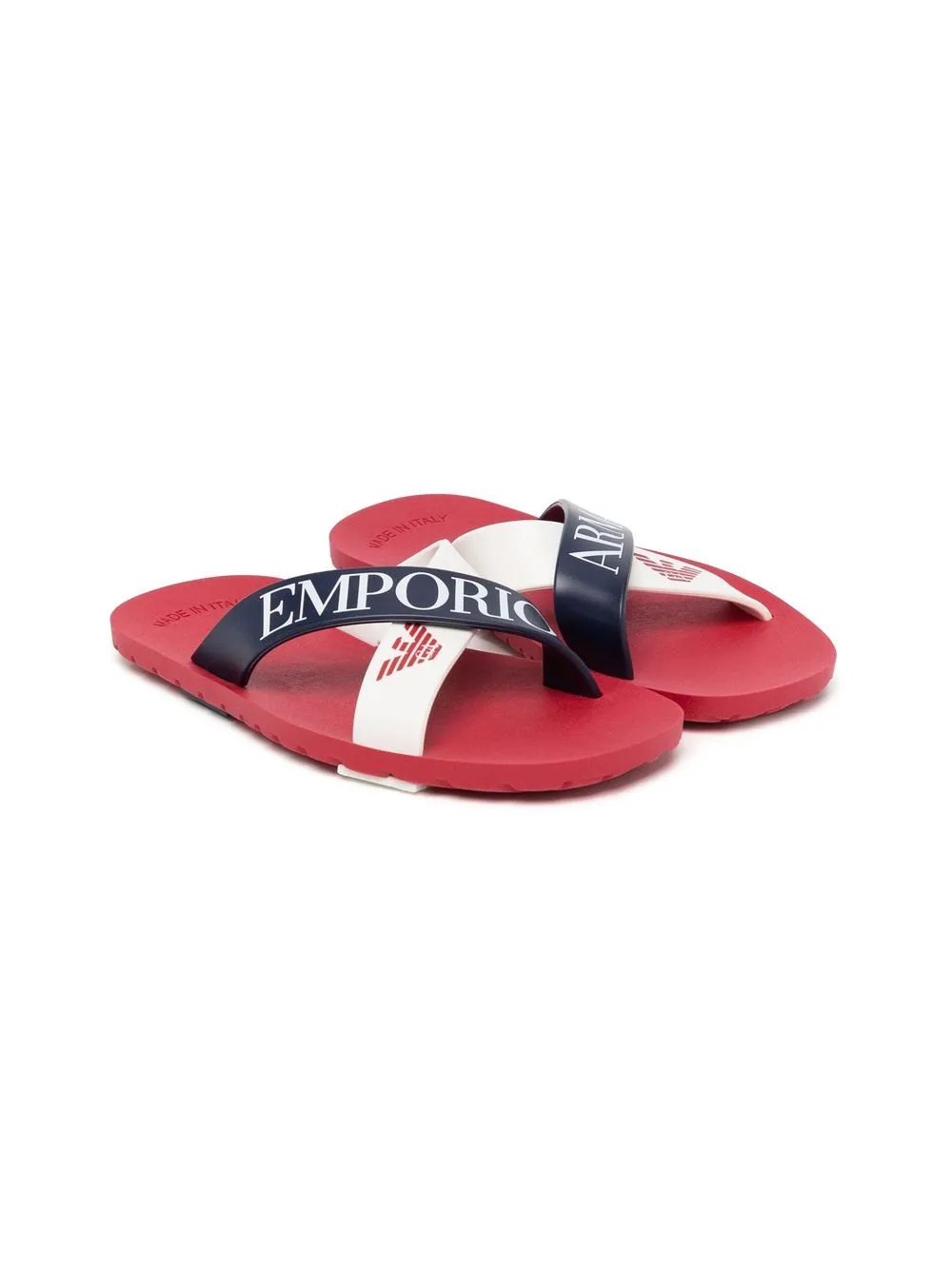 

Emporio Armani Kids logo-print crossover sandals - Red