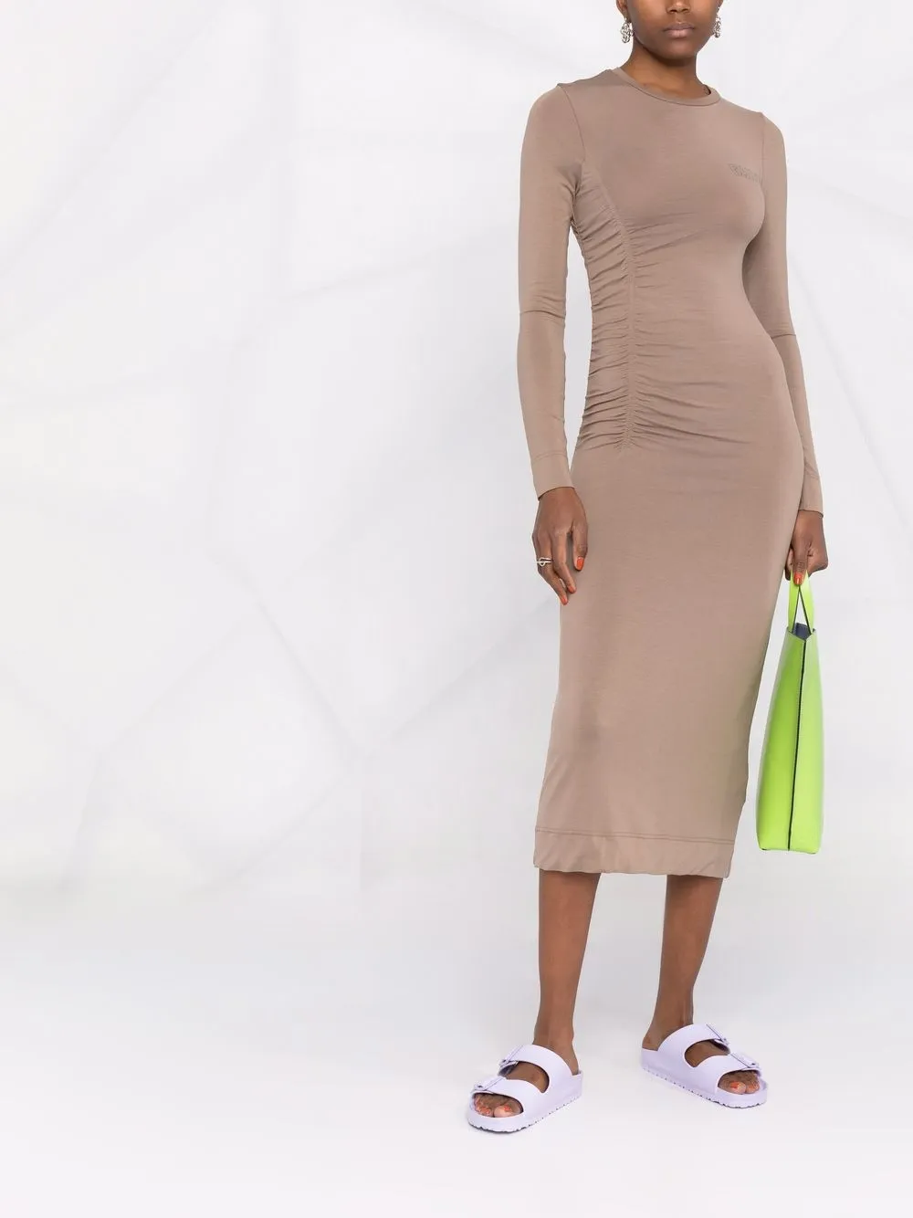 GANNI Midi-jurk - Beige