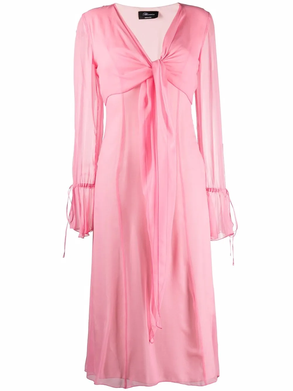 

Blumarine tie-front V-neck dress - Pink