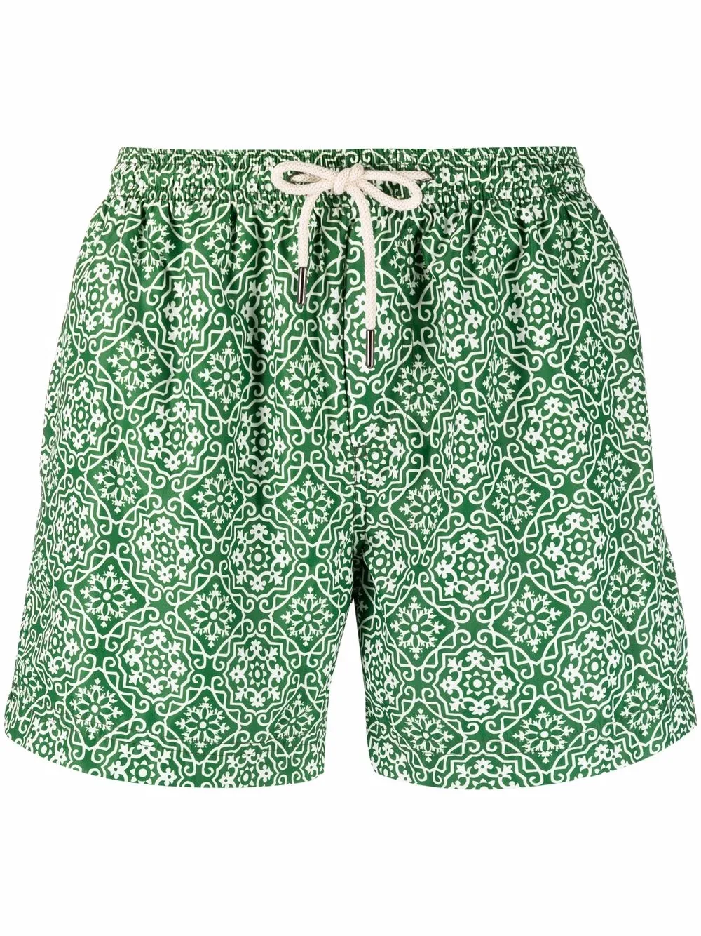 

PENINSULA SWIMWEAR tile-print drawstring-waist swim shorts - Green