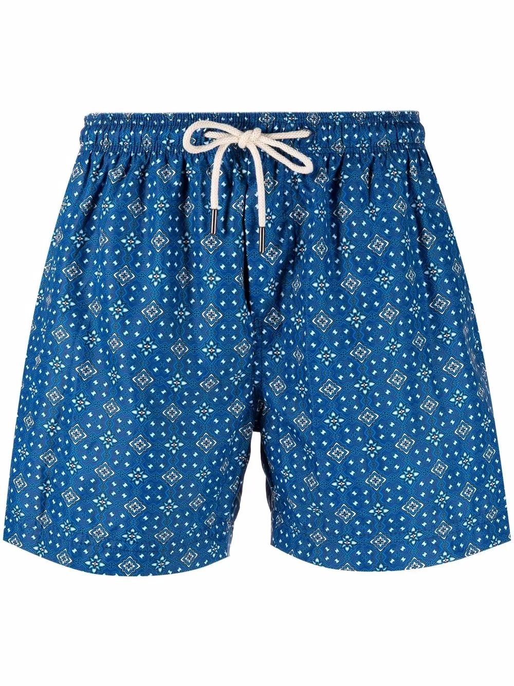 

PENINSULA SWIMWEAR tile-print drawstring-waist swim shorts - Blue