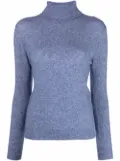 Liska cashmere-silk roll-neck jumper - Blue