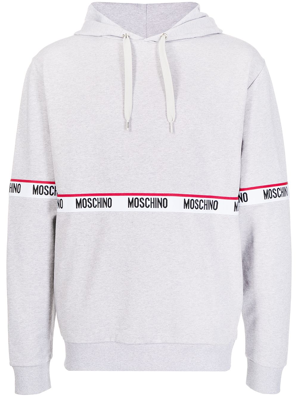 logo tape drawstring hoodie