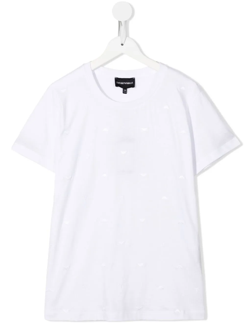 

Emporio Armani Kids playera con logo bordado - Blanco