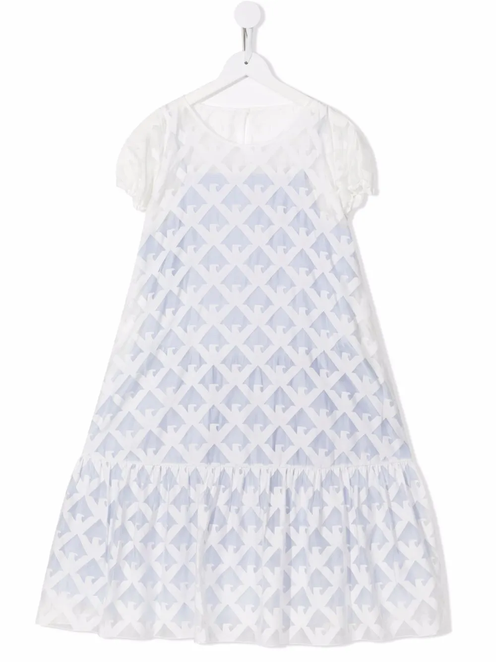 

Emporio Armani Kids all-over monogram-pattern dress - White