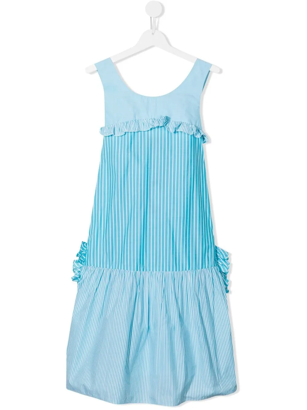 

Emporio Armani Kids vestido sin mangas con detalle de rayas - Azul