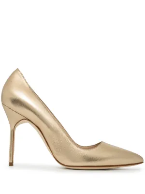 Gold closed hot sale toe pumps