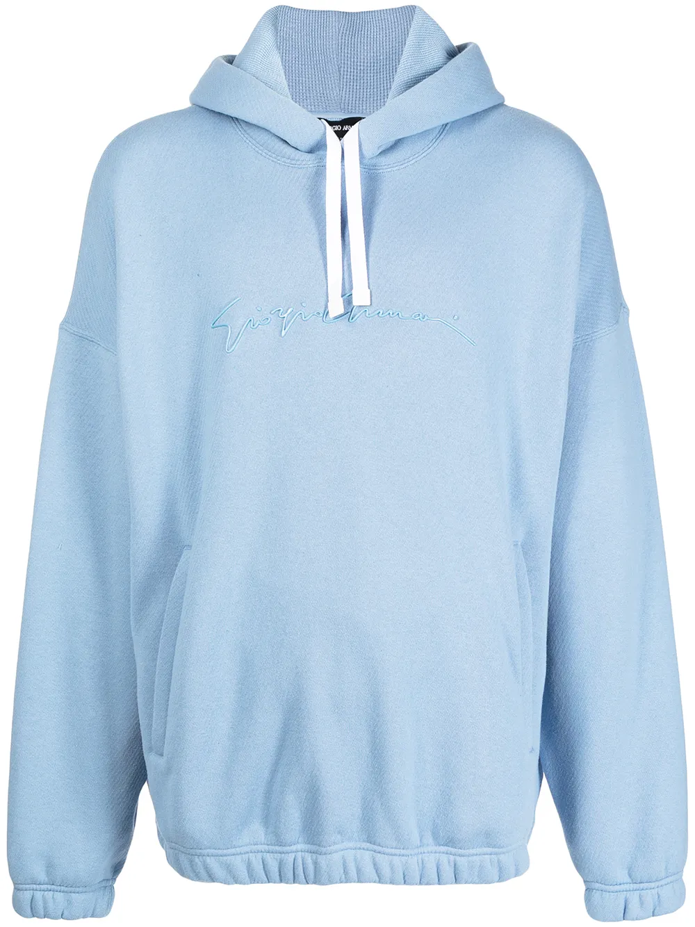 

Giorgio Armani hoodie con logo bordado - Azul