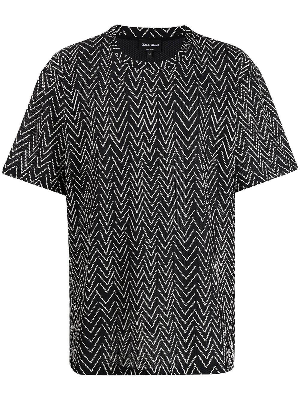 

Giorgio Armani playera con estampado en zigzag - Negro