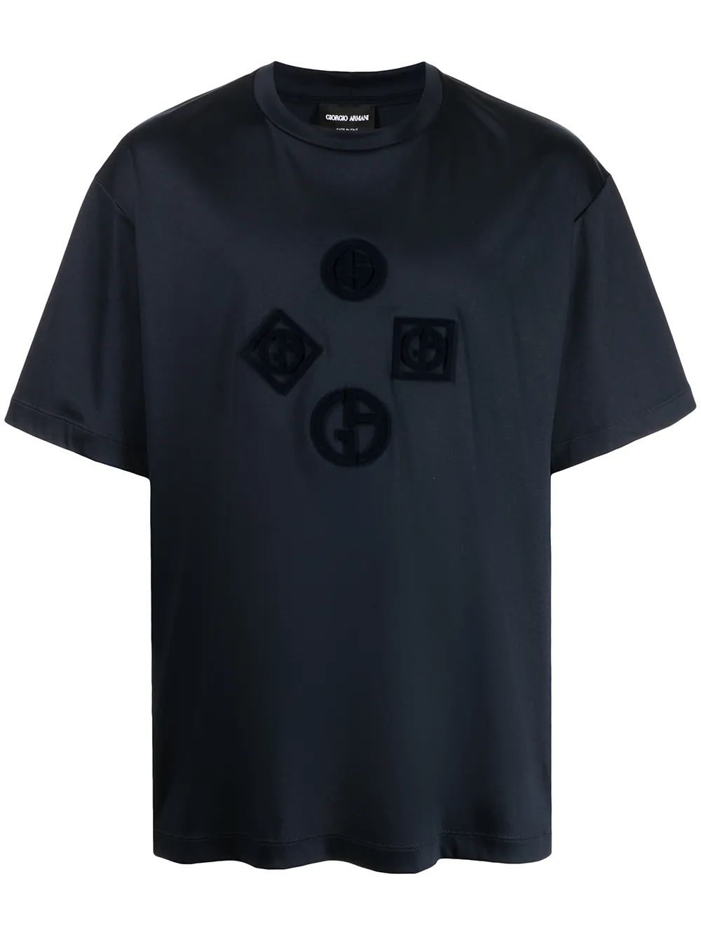 

Giorgio Armani playera con parche del logo - Negro