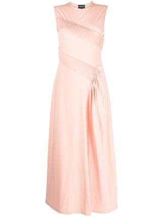 Shop Giorgio Armani pleated-detail maxi dress with Express Delivery -  FARFETCH