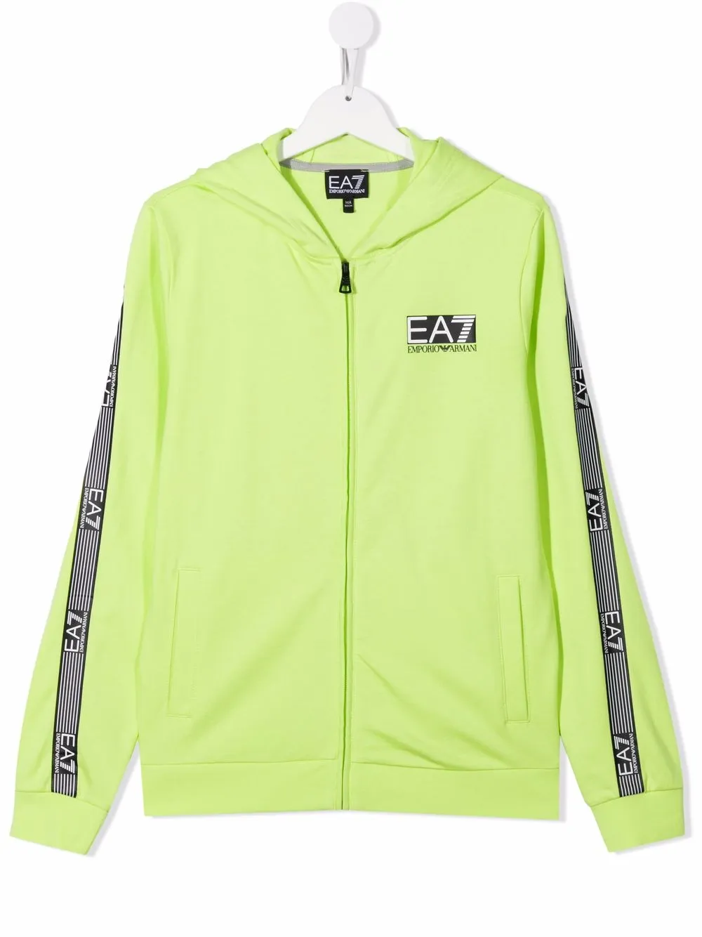 

Ea7 Emporio Armani hoodie con cierre y franja del logo - Verde