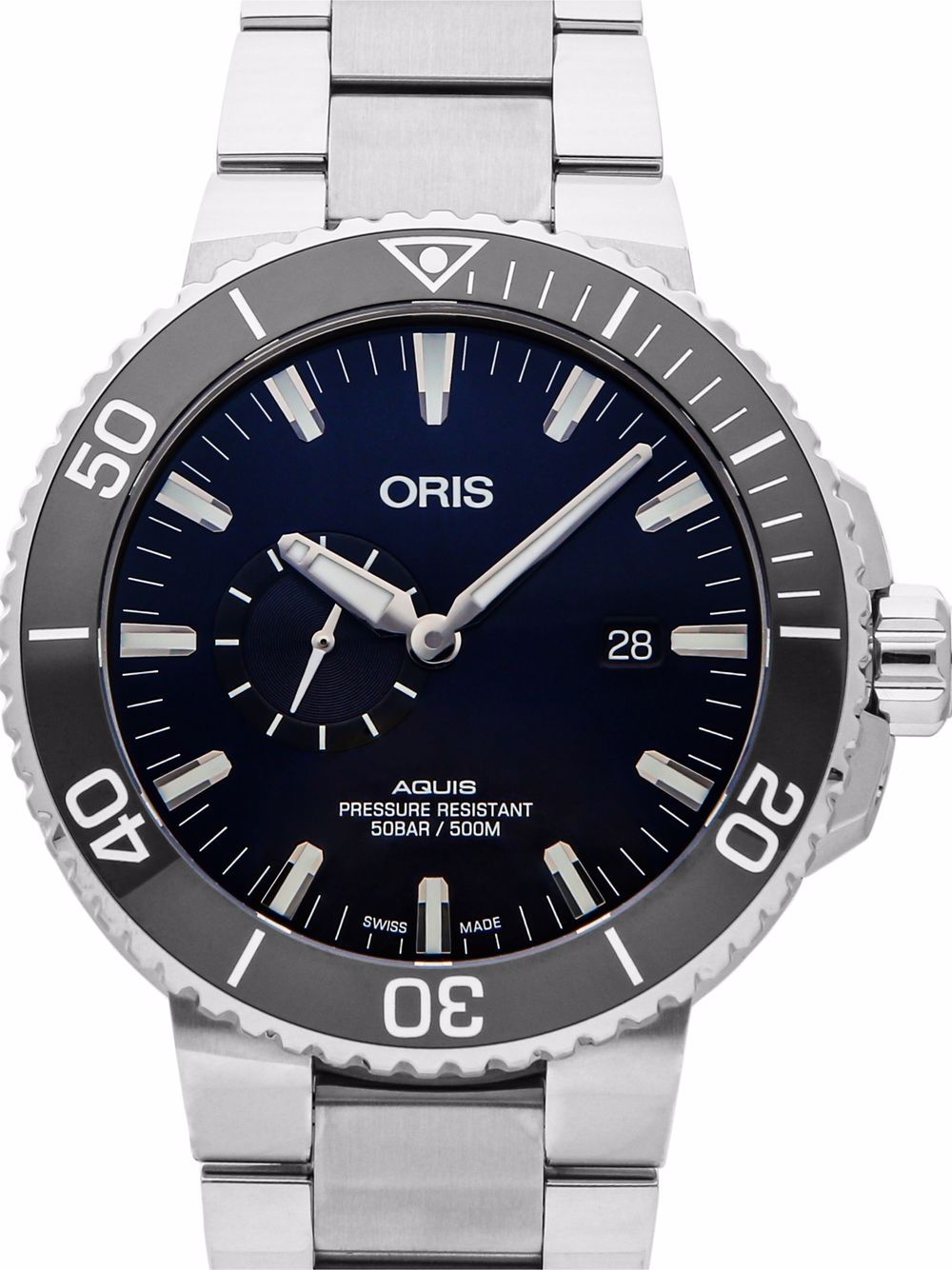 фото Oris наручные часы aquis small second date pre-owned 45 мм