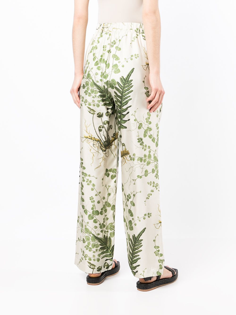 фото Biyan leaf-print silk trousers