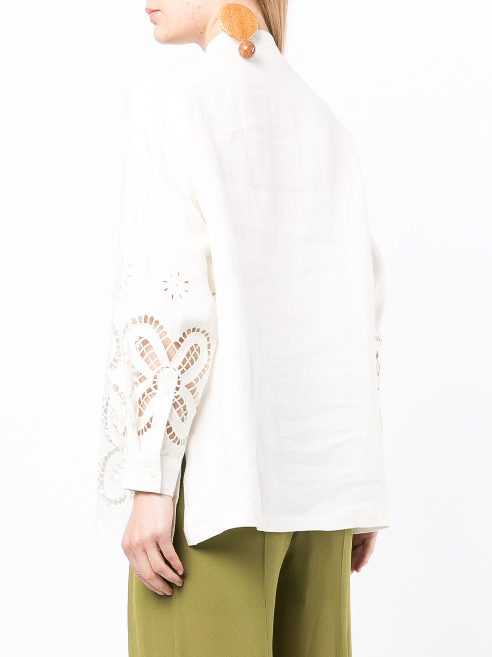 фото Biyan floral cut-out linen shirt