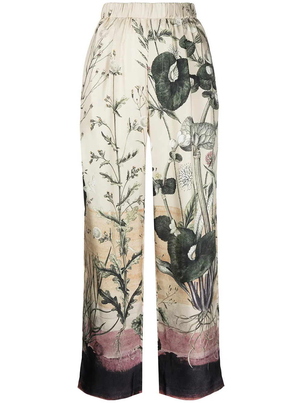 Biyan шелковые брюки с цветочным принтом