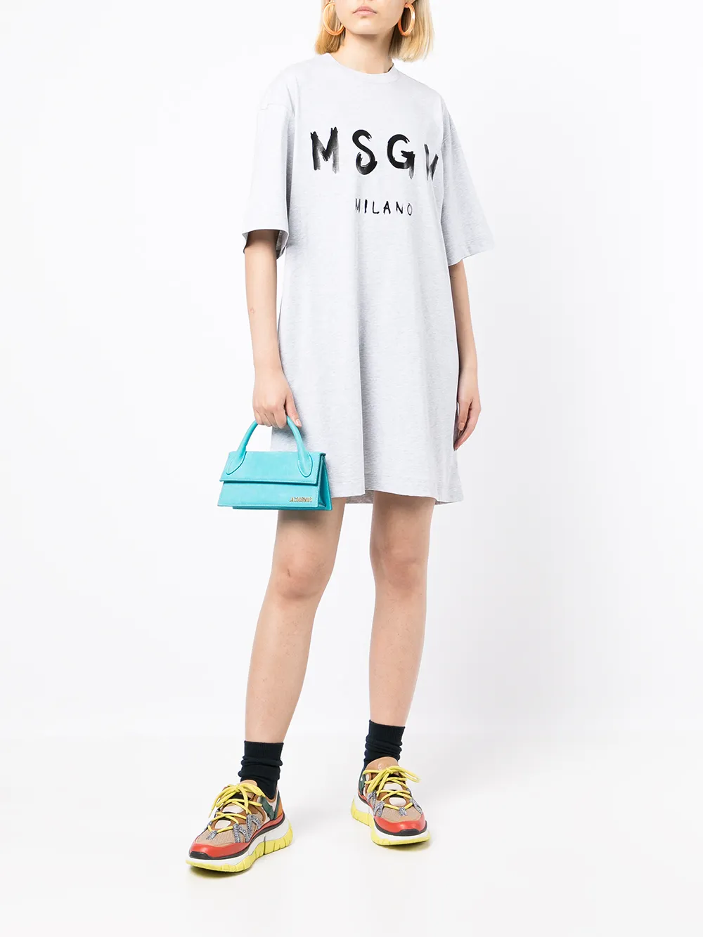 фото Msgm платье-футболка с логотипом