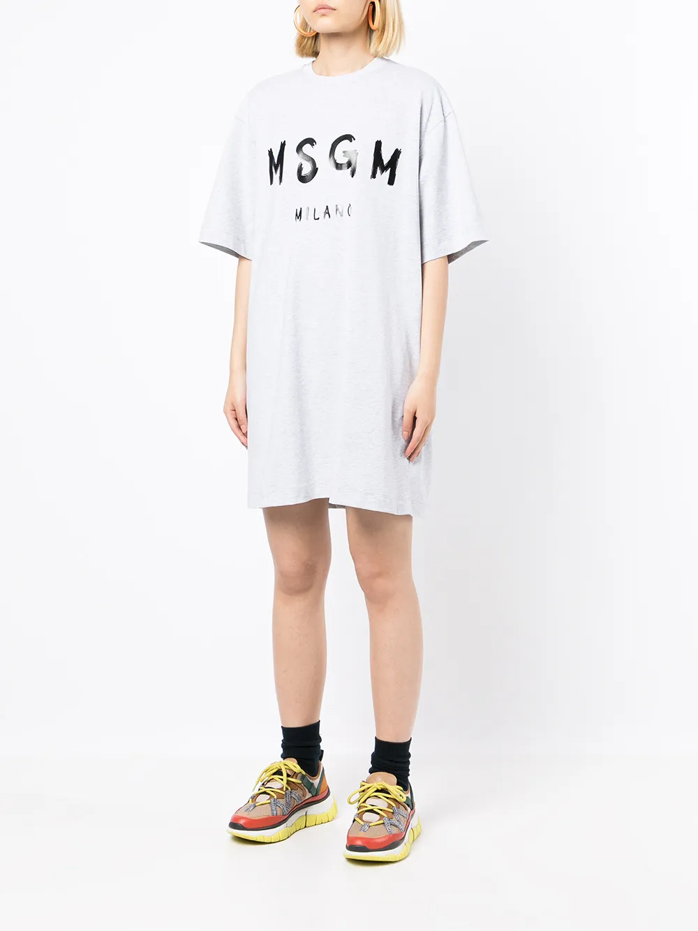 фото Msgm платье-футболка с логотипом