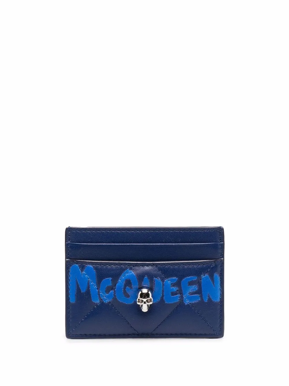 

Alexander McQueen Graffiti quilted cardholder - Blue